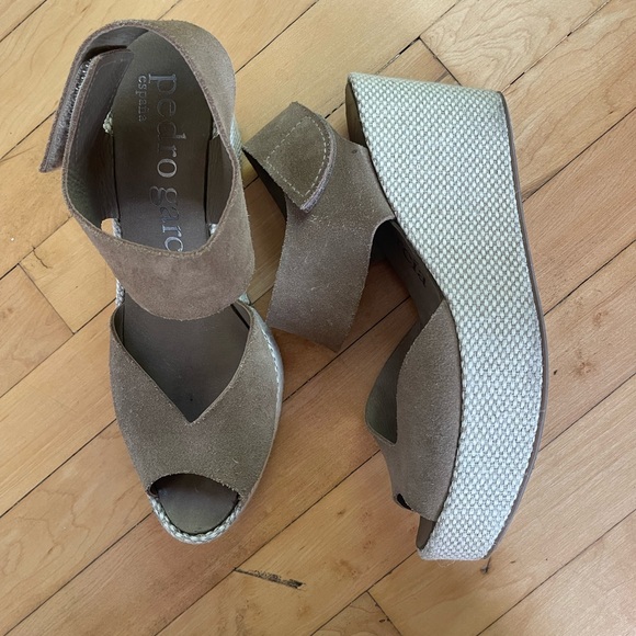 Pedro Garcia Suede Espadrille Wedges - Picture 1 of 4